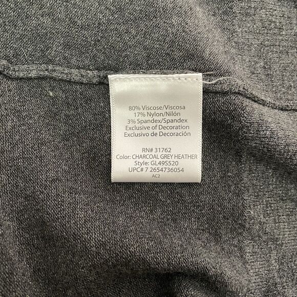 George Open Front Knit Cardigan Beaded Front Gray Long Sleeve Soft X-Large XL‎ - Picture 9 of 9